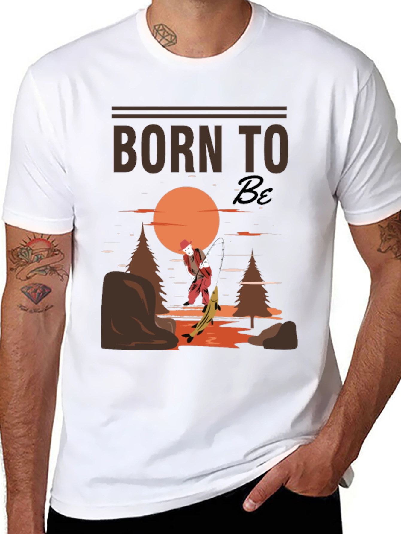 Camiseta Negra Born to Be Pesca
