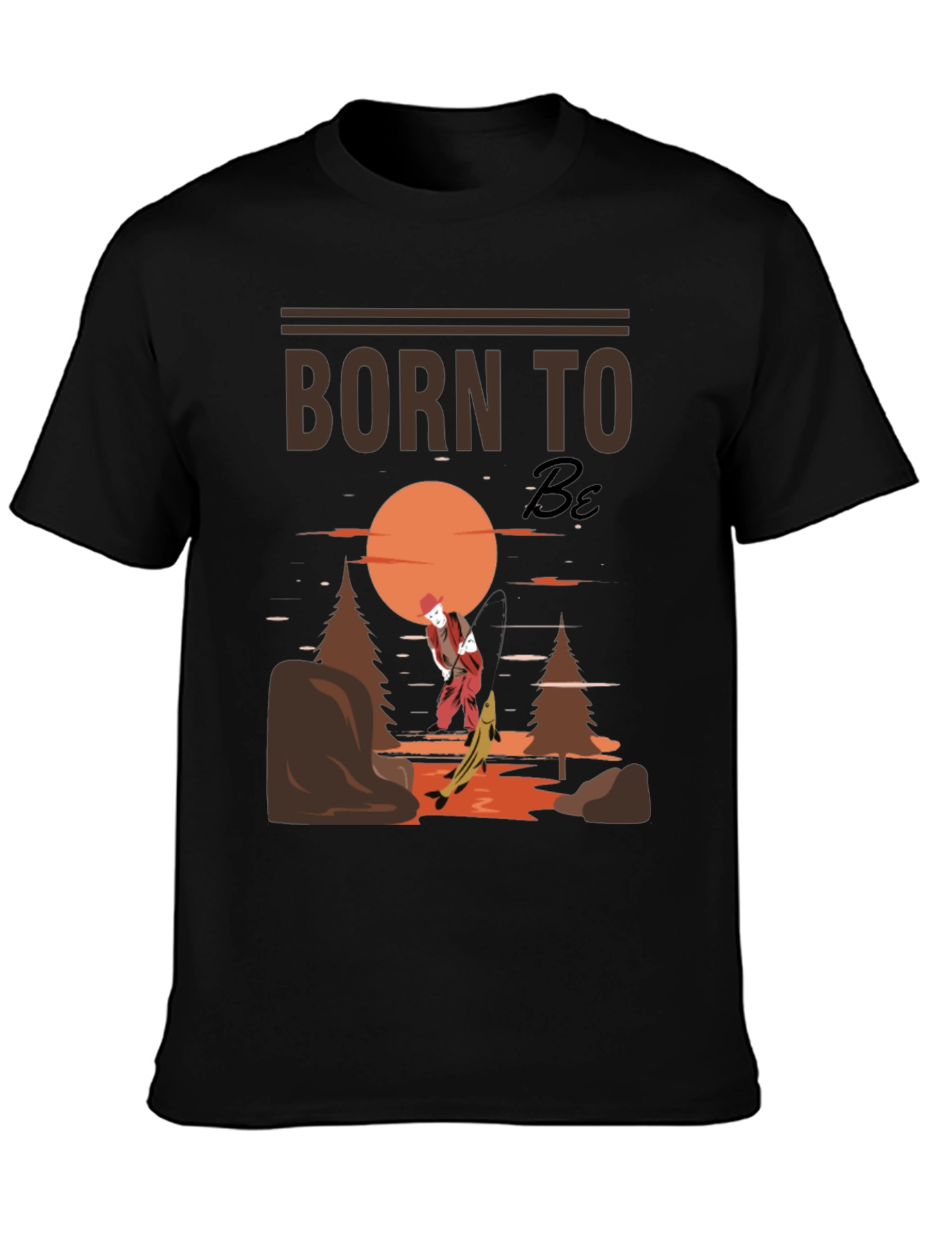 Camiseta Negra Born to Be Pesca