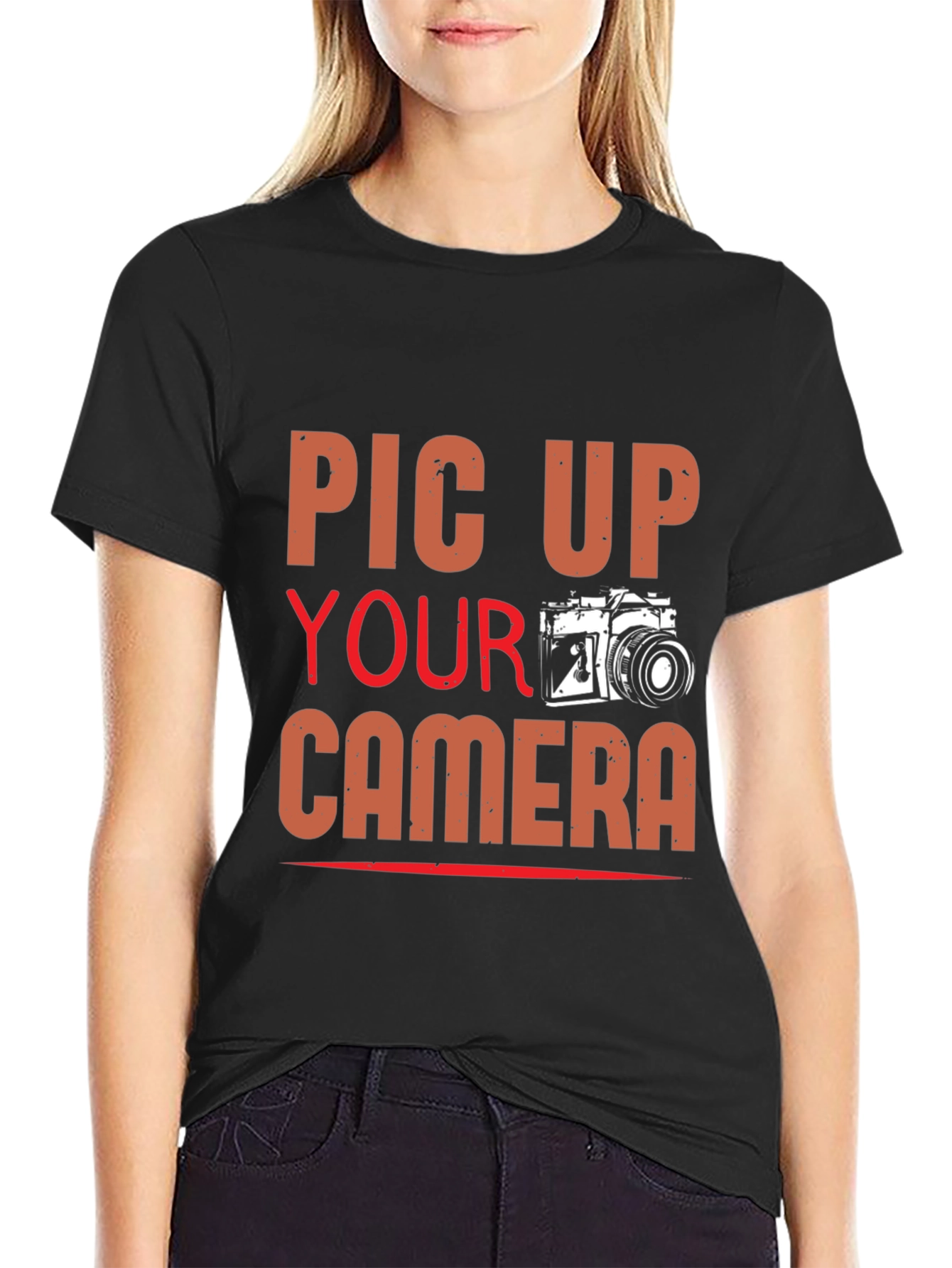 Camiseta Negra con Diseño Fotográfico