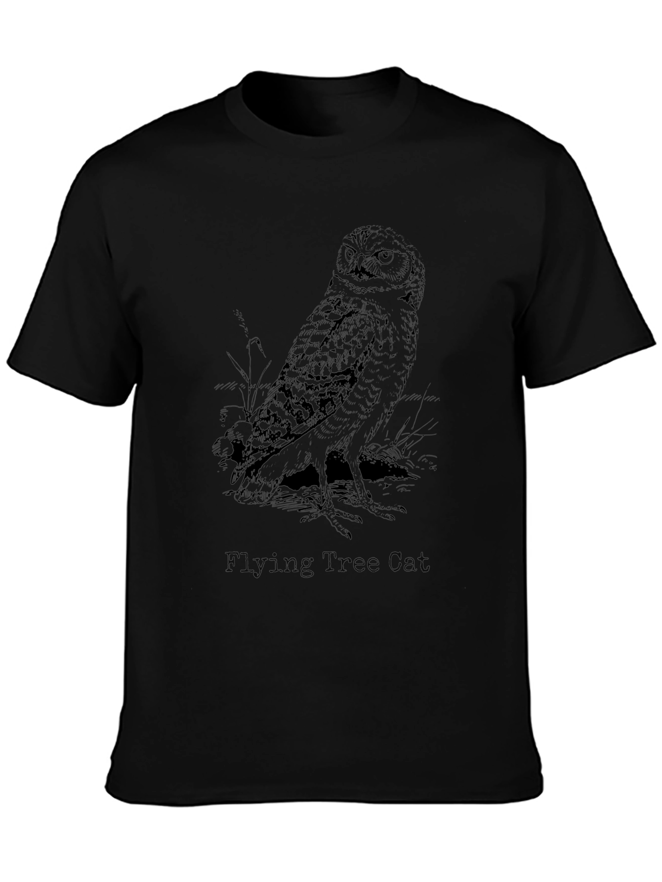 Camiseta Negra con Diseño de Búho