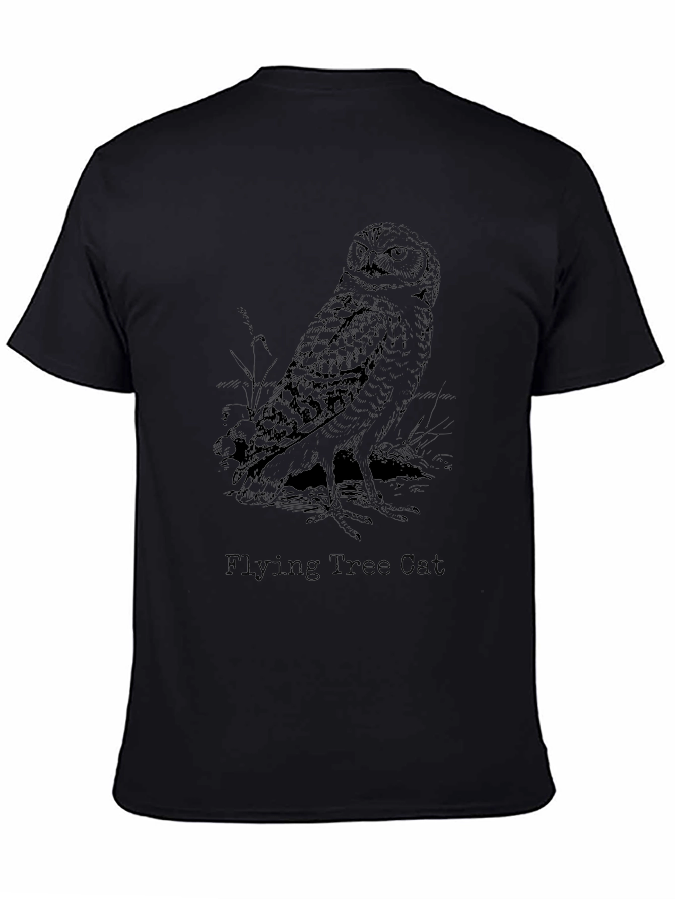 Camiseta Negra con Diseño de Búho