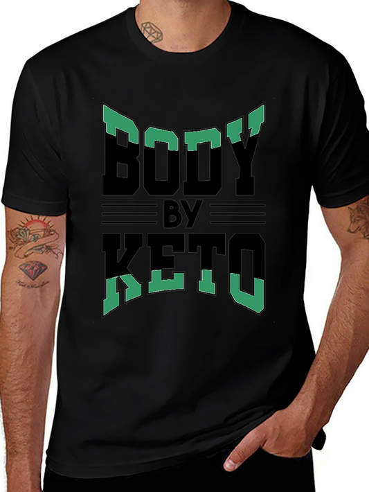 Camiseta Hombre Body By Keto Diseño Moderno