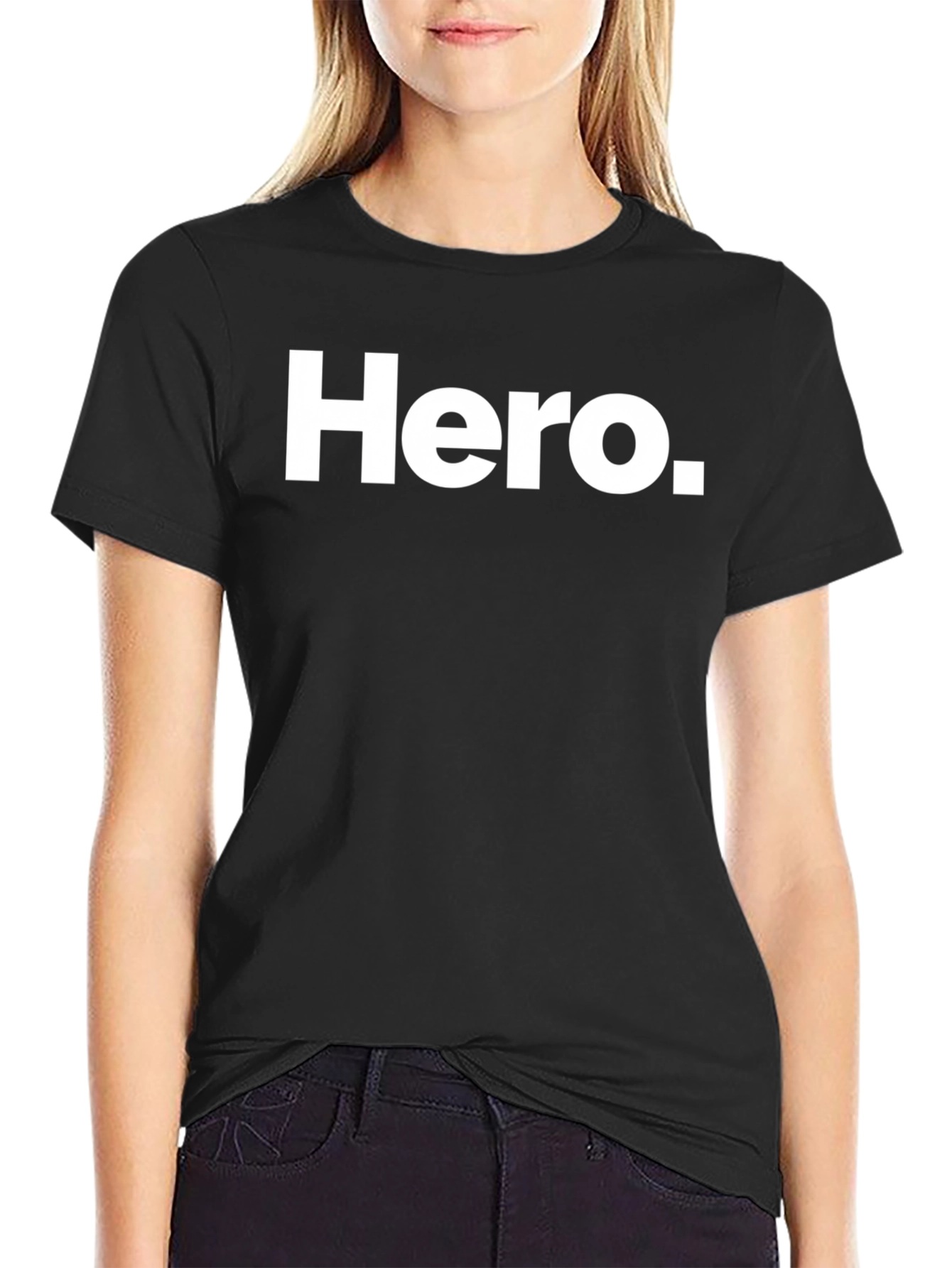 Camiseta Negra Hero para Hombre - Estilo Casual