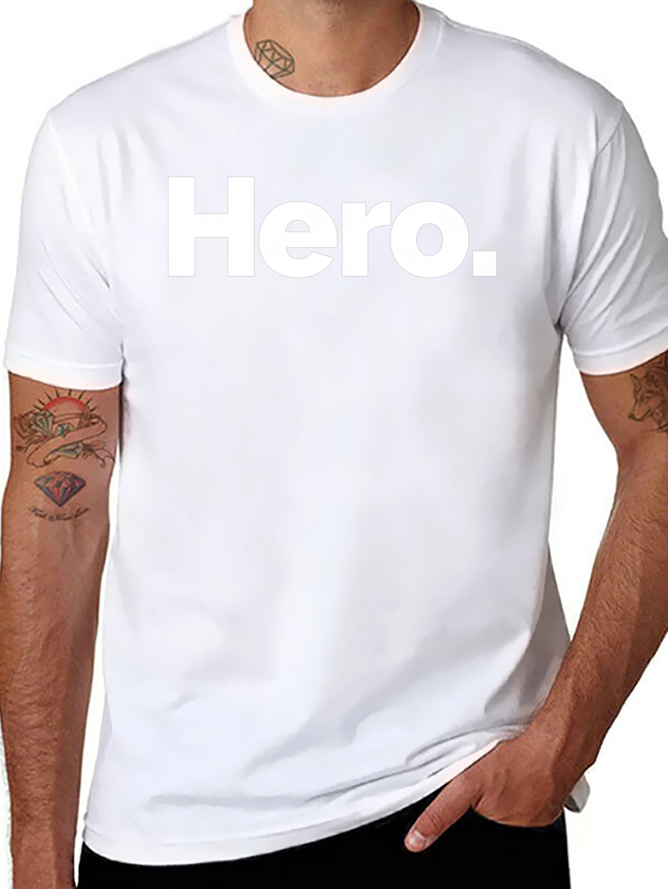 Camiseta Negra Hero para Hombre - Estilo Casual
