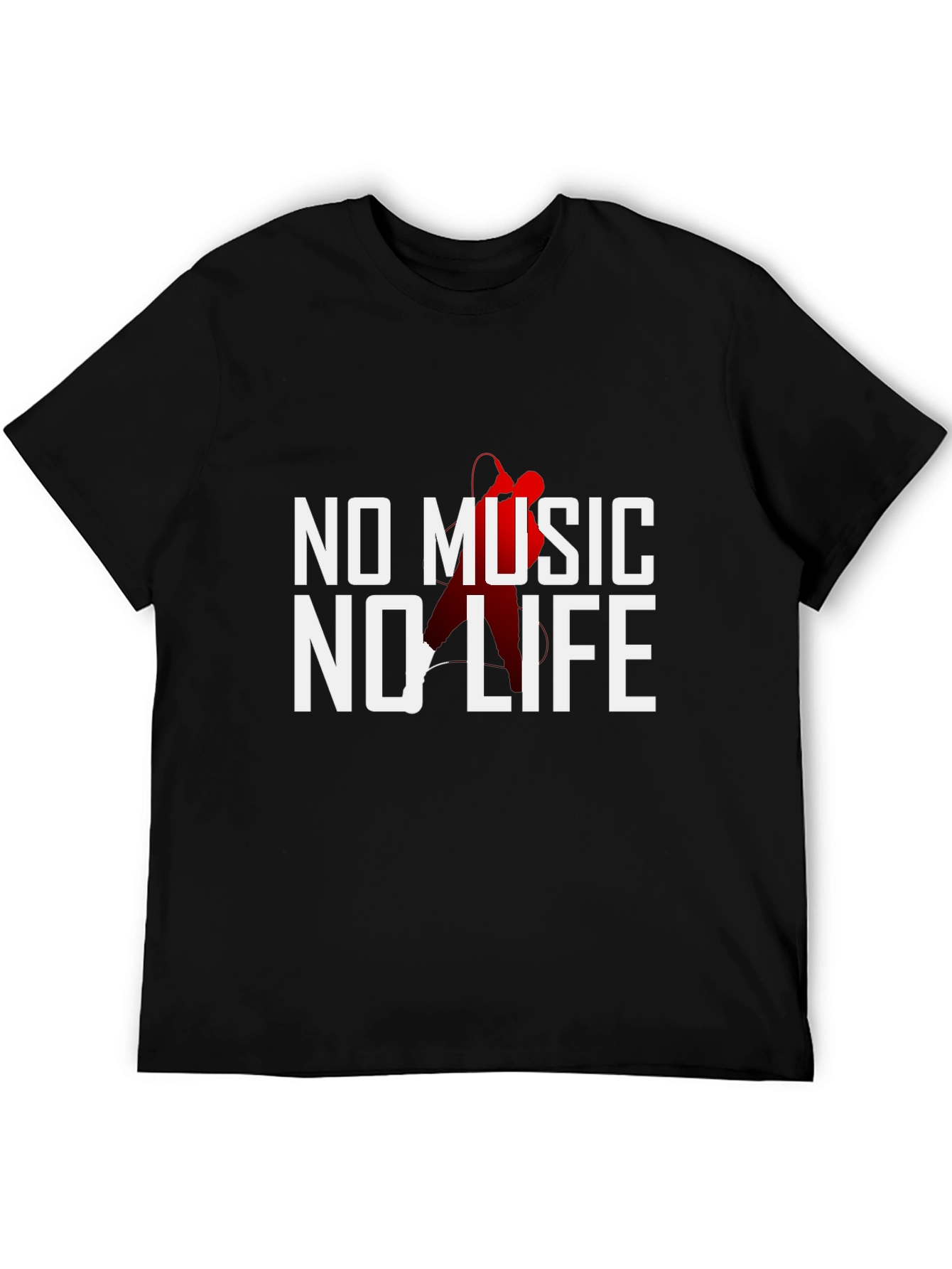 Camiseta Negra Sin Música No Hay Vida