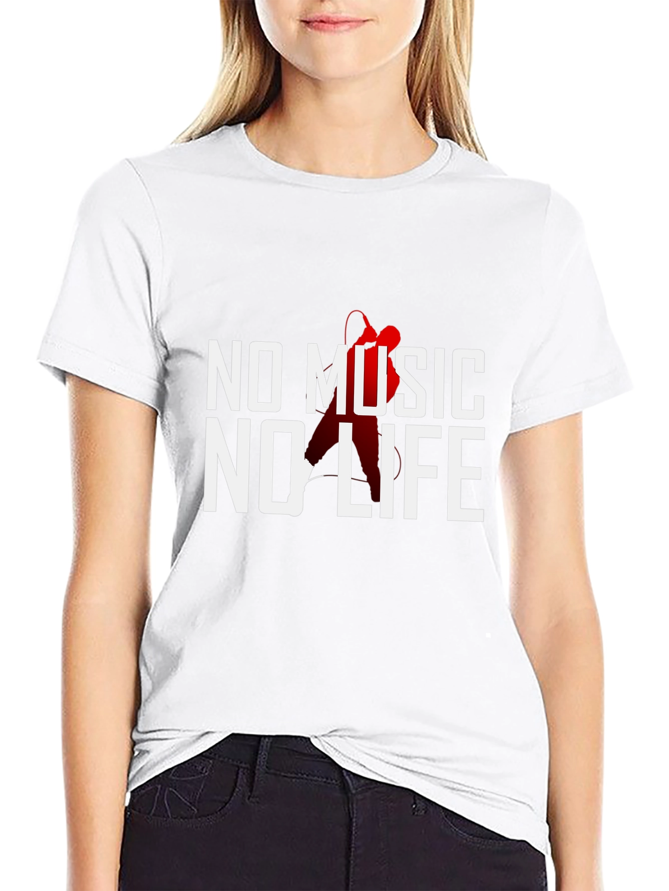 Camiseta Negra Sin Música No Hay Vida