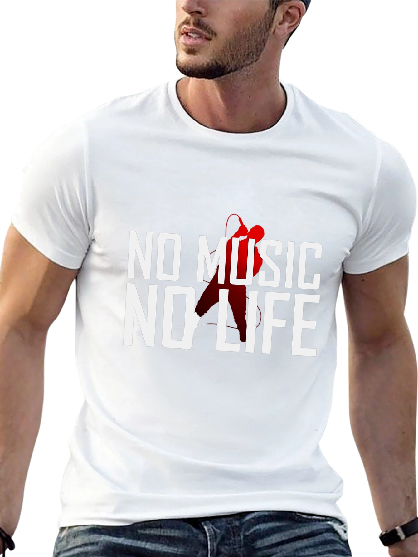 Camiseta Negra Sin Música No Hay Vida