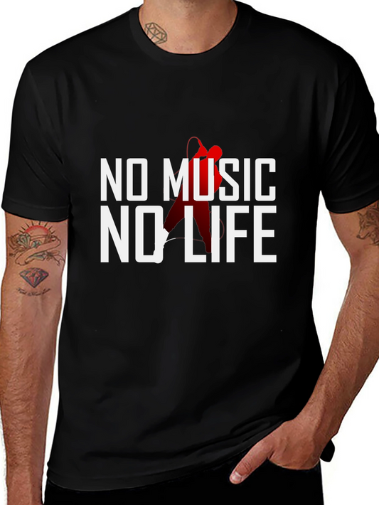 Camiseta Negra Sin Música No Hay Vida