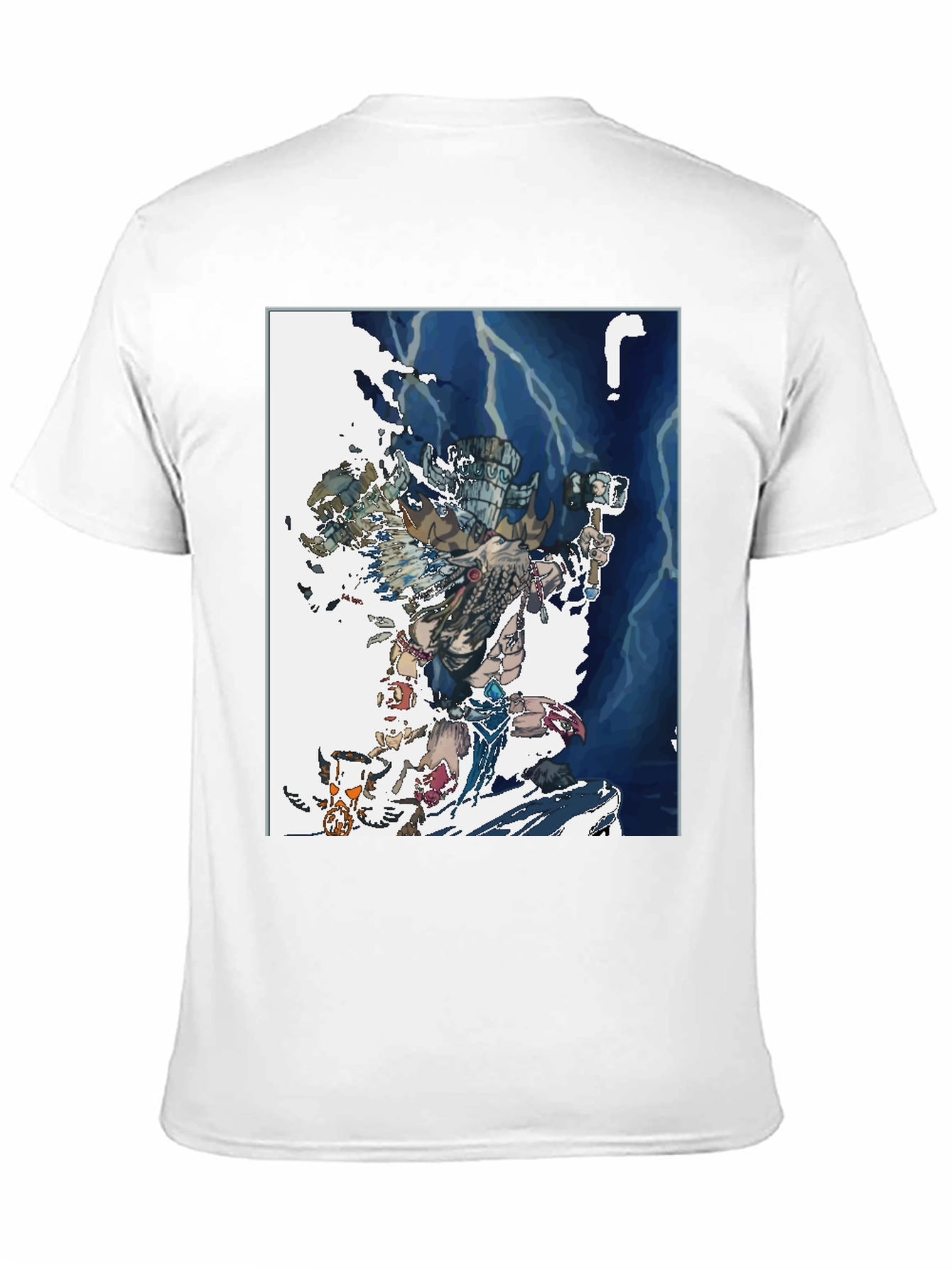 Camiseta Negra con Diseño de Guerrero Ancestral