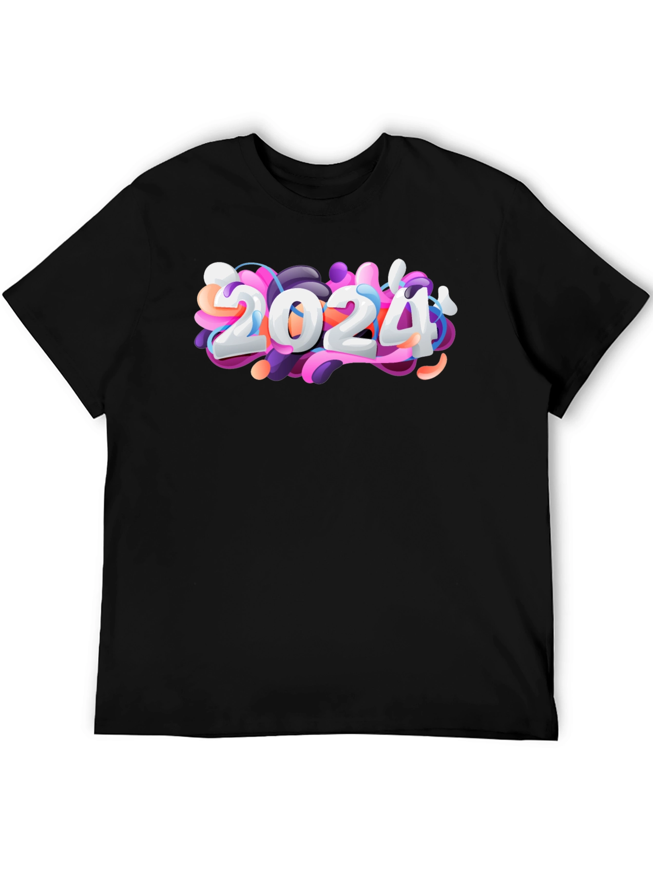Camiseta Negra con Diseño 2024 Abstracto