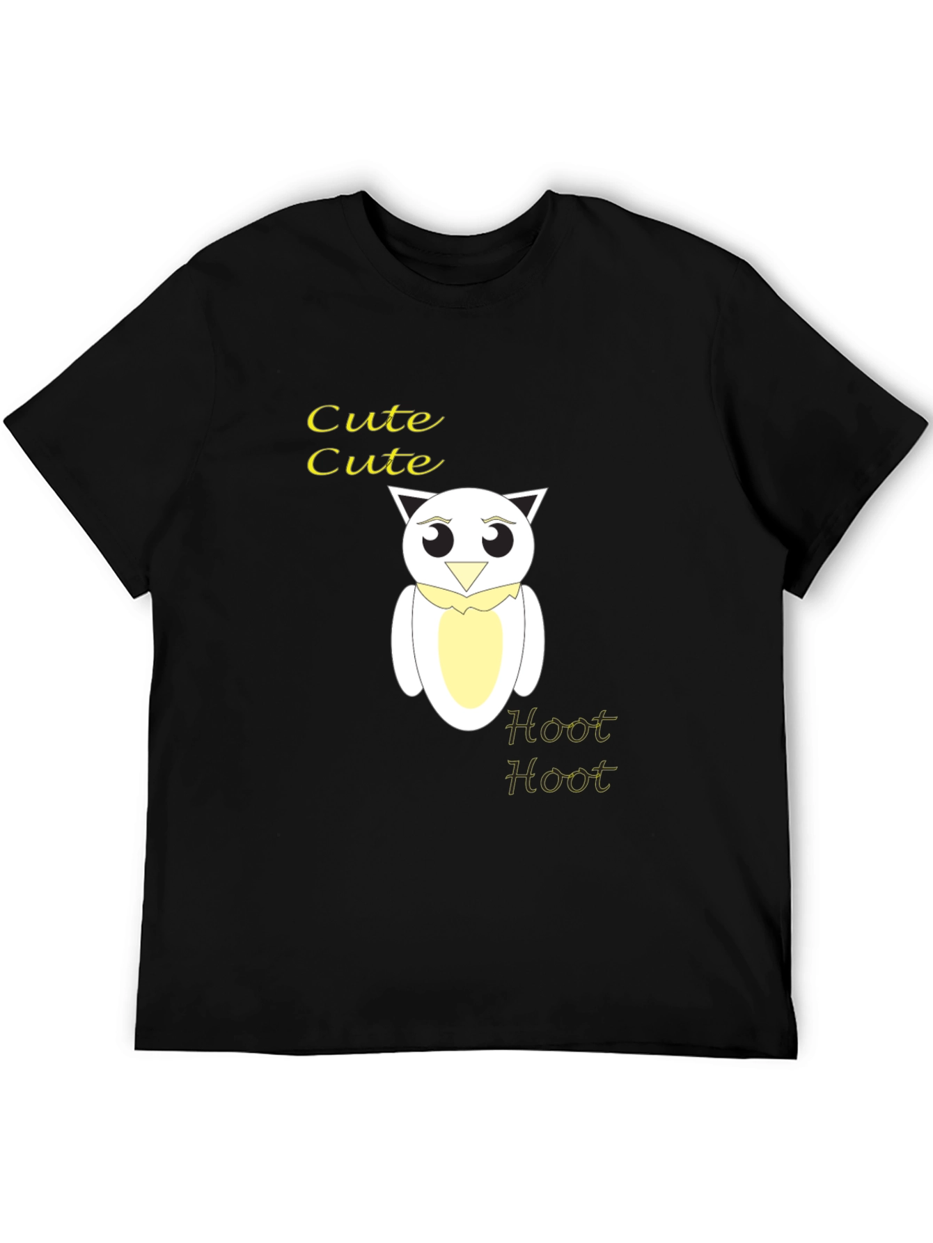 Camiseta Negra con Diseño de Búho Cute Hoot