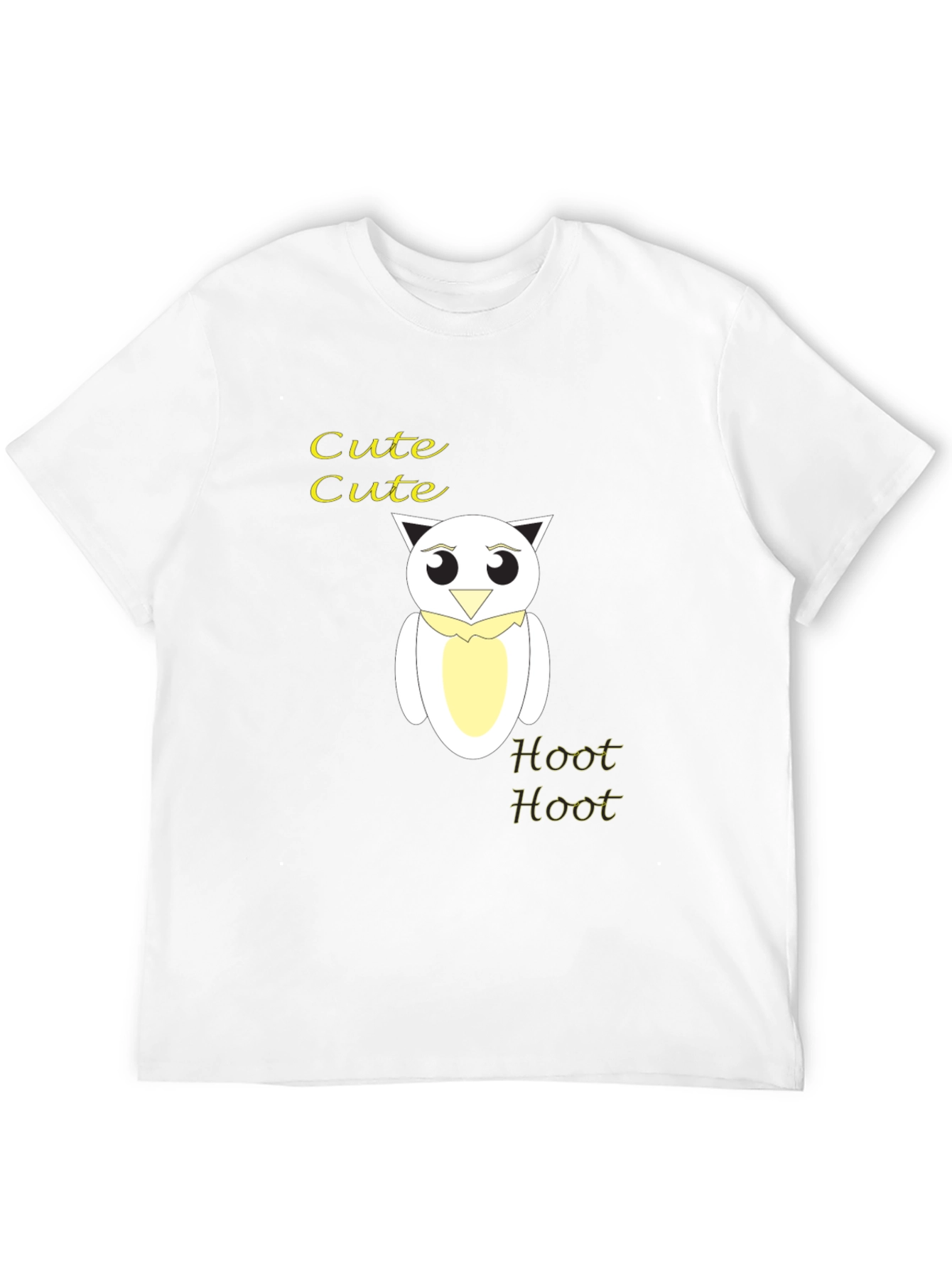 Camiseta Negra con Diseño de Búho Cute Hoot