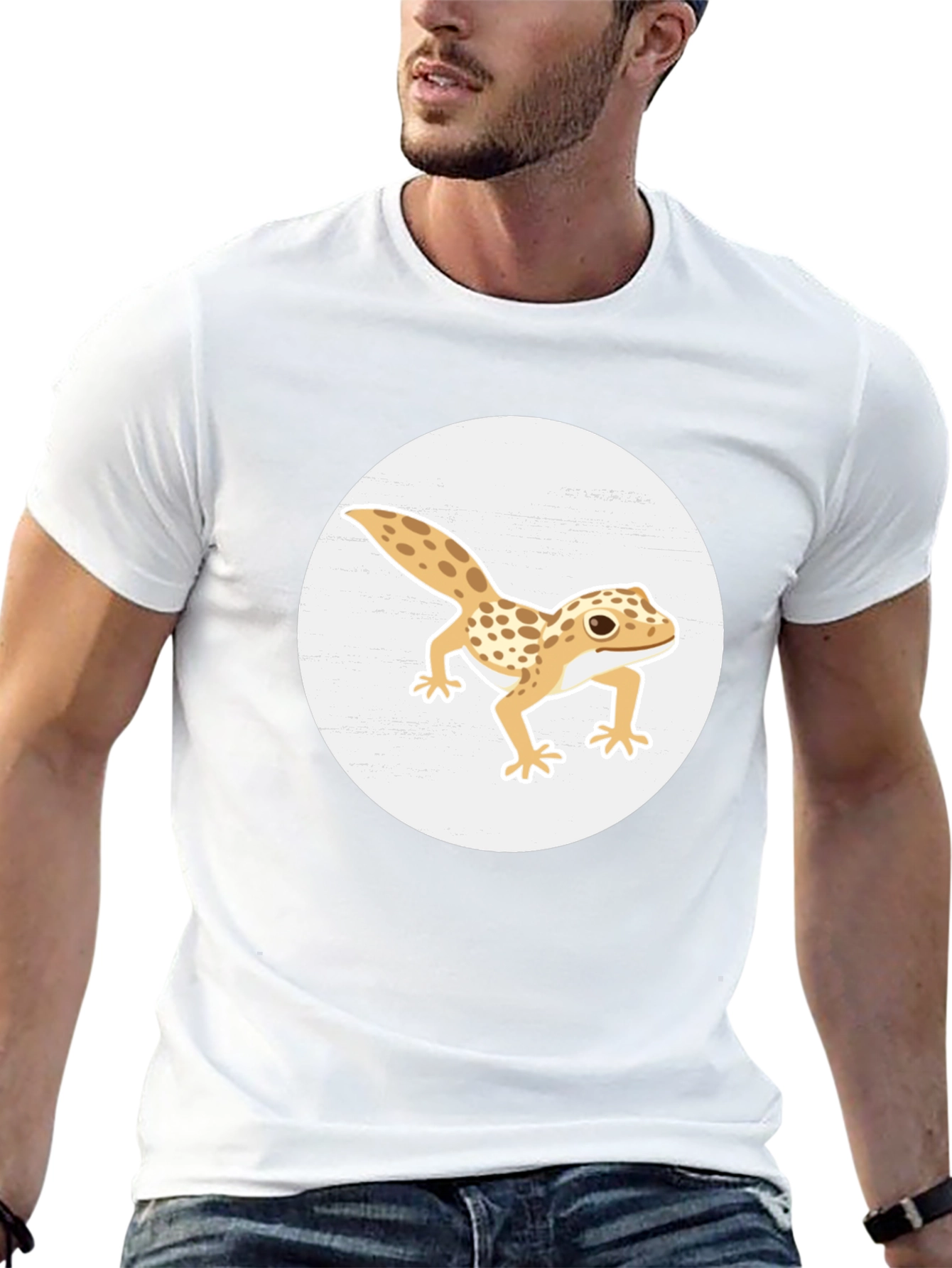 Camiseta Negra con Diseño de Gecko