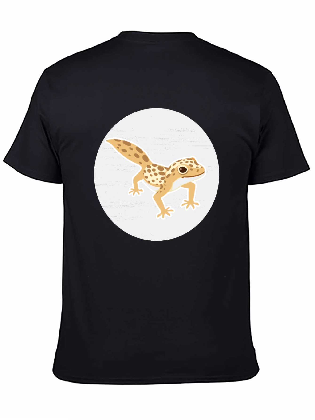 Camiseta Negra con Diseño de Gecko