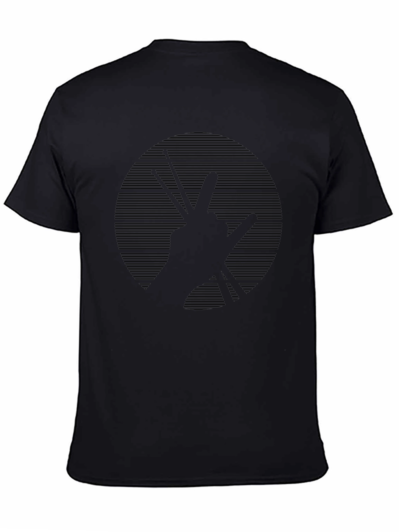 Camiseta Negra con Diseño de Mano de Baterista