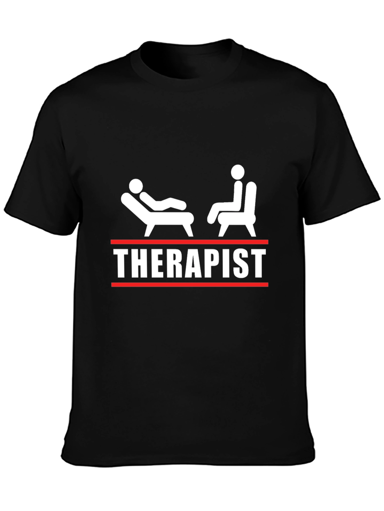 Camiseta Negra Therapist - Humor Profesional