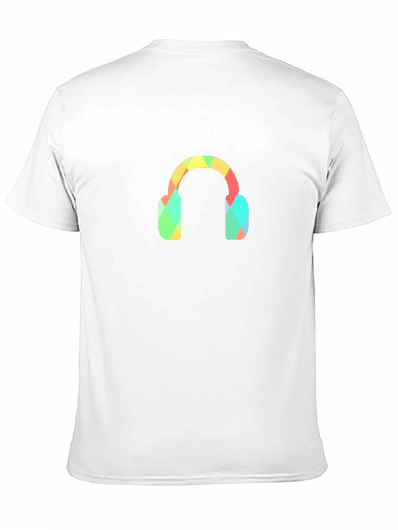 Camiseta Negra con Diseño de Audífonos Geométricos