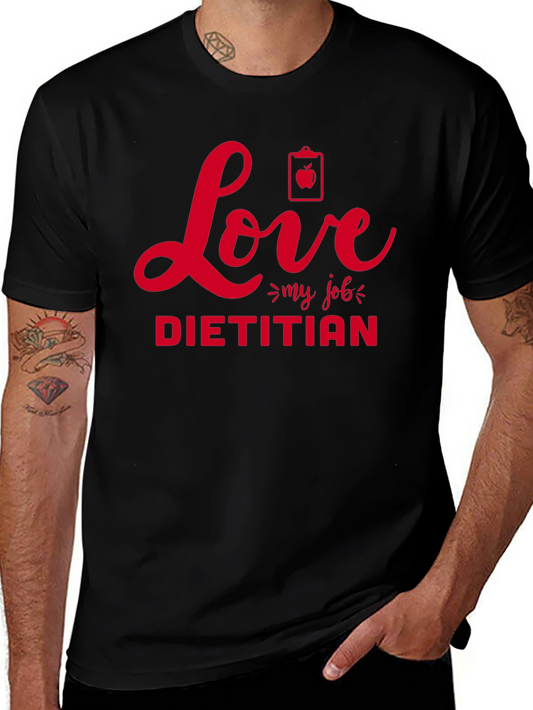 Camiseta Negra Amo mi trabajo de dietista
