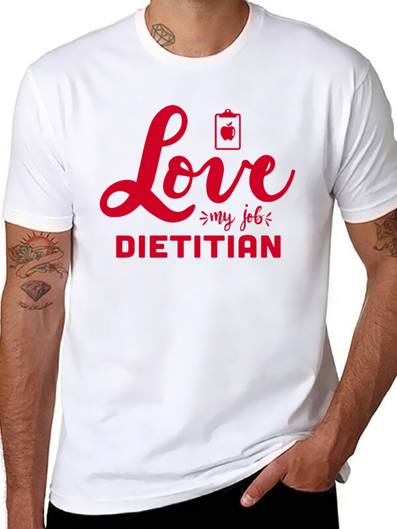Camiseta Negra Amo mi trabajo de dietista