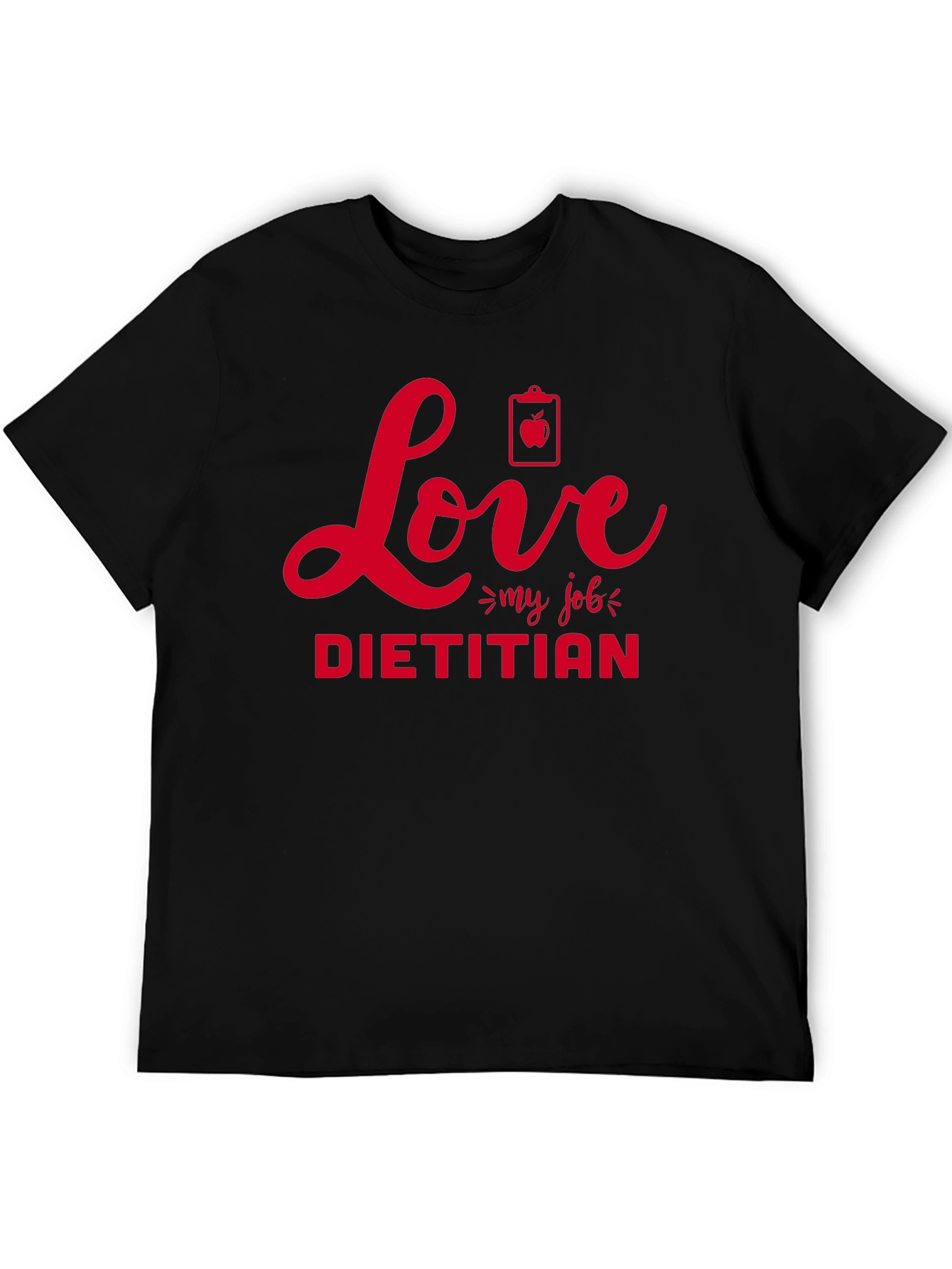 Camiseta Negra Amo mi trabajo de dietista