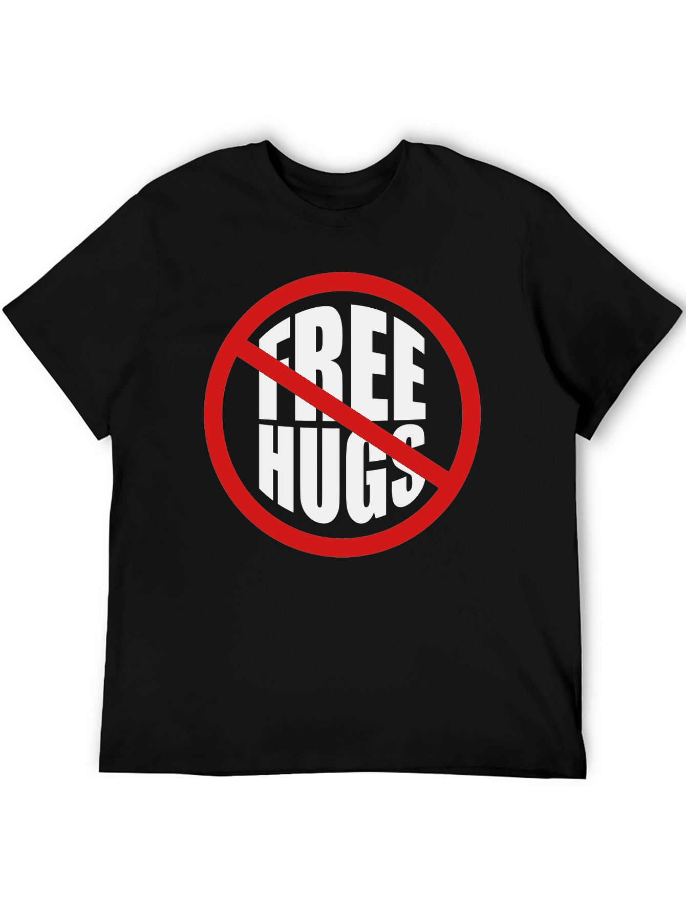 Camiseta Negra No Abrazos Gratis Divertida e Irónica