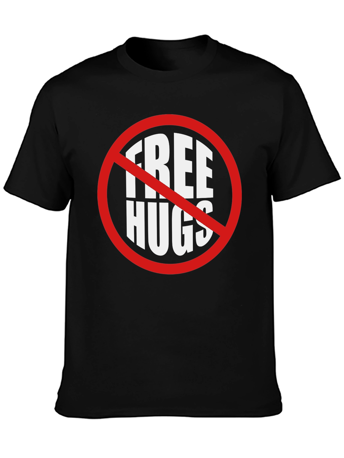 Camiseta Negra No Abrazos Gratis Divertida e Irónica