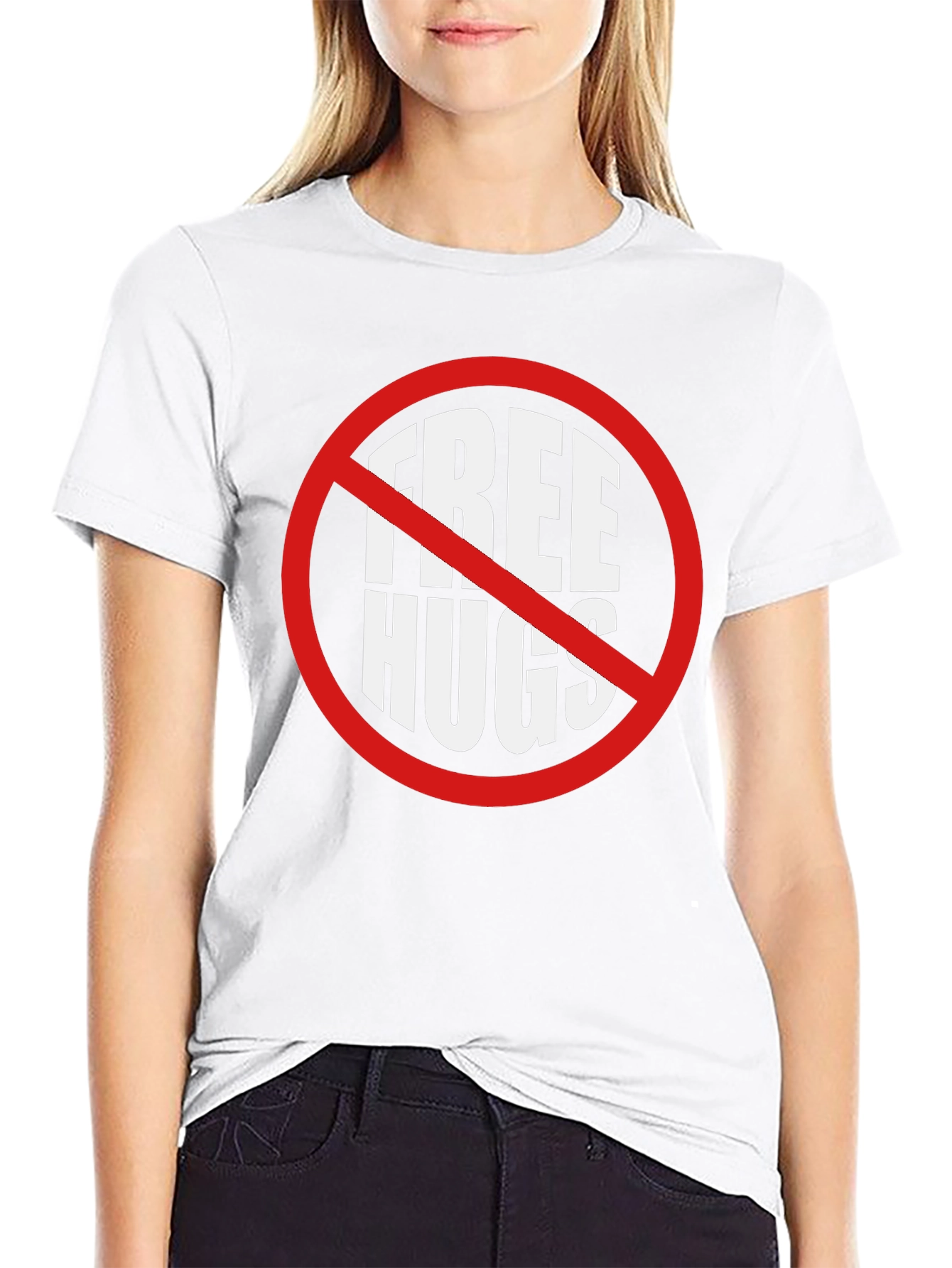 Camiseta Negra No Abrazos Gratis Divertida e Irónica