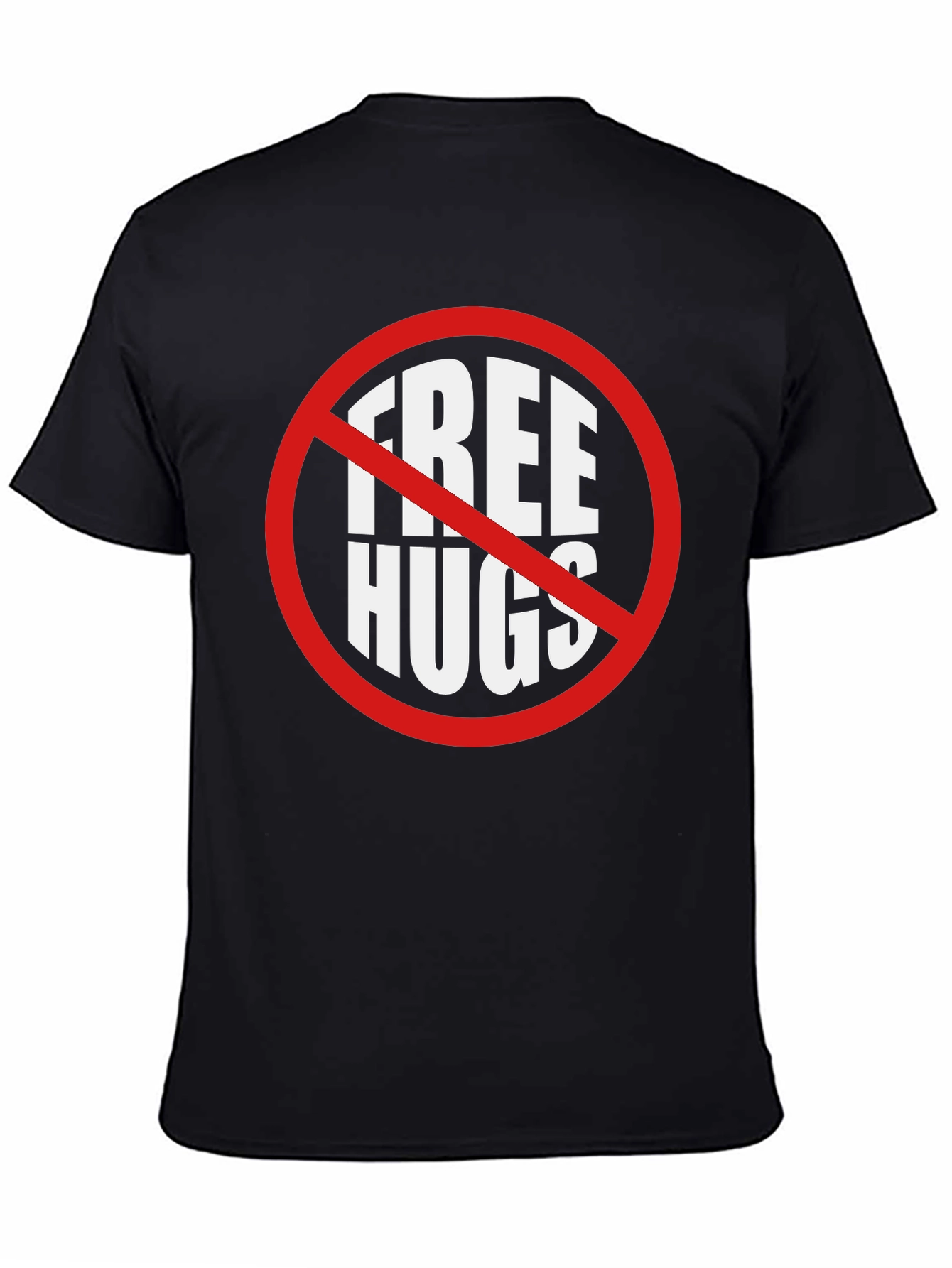 Camiseta Negra No Abrazos Gratis Divertida e Irónica