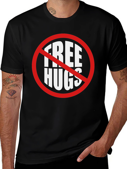 Camiseta Negra No Abrazos Gratis Divertida e Irónica