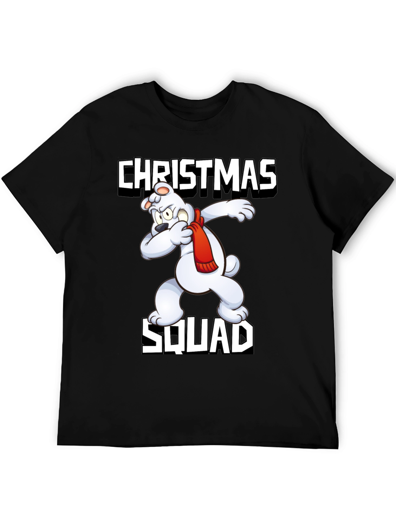 Camiseta Negra Christmas Squad Oso Polar Navideño