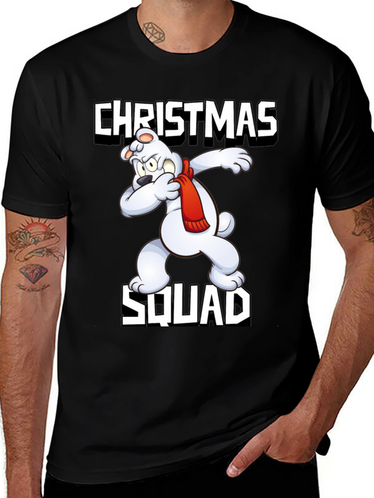 Camiseta Negra Christmas Squad Oso Polar Navideño