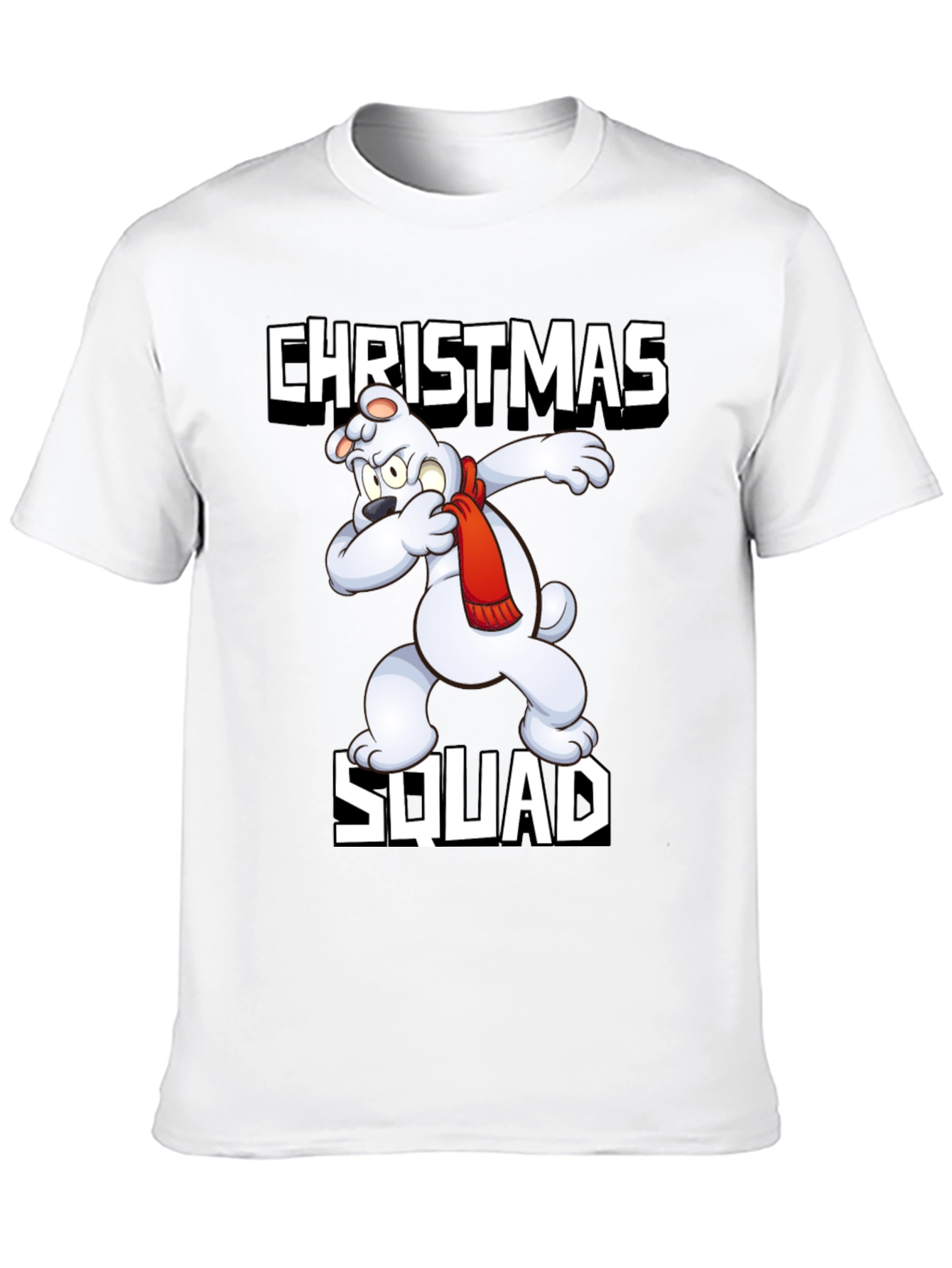 Camiseta Negra Christmas Squad Oso Polar Navideño