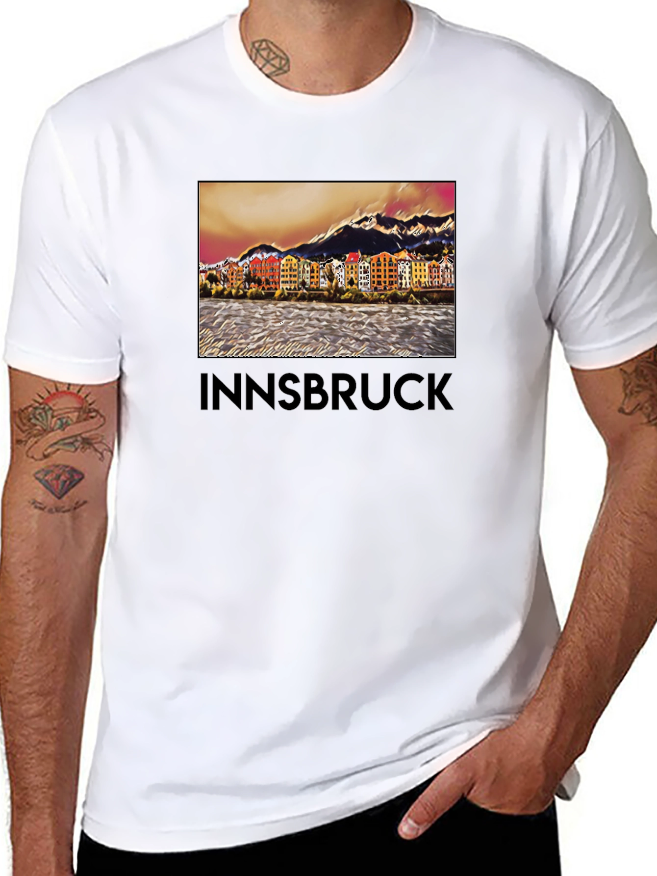 Camiseta Innsbruck Austria Vista Ciudad Diseño Único