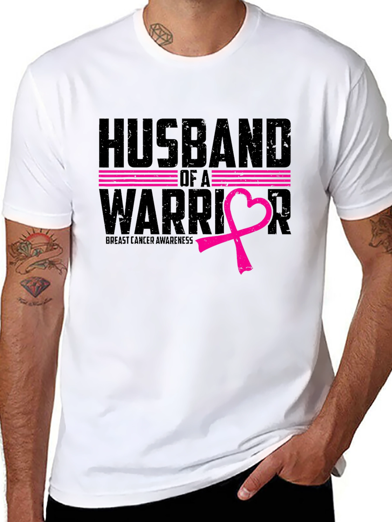 Camiseta Hombre: Esposo de una Guerrera - Conciencia Cáncer