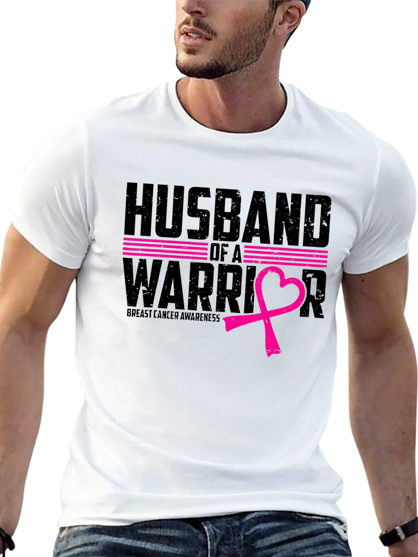 Camiseta Hombre: Esposo de una Guerrera - Conciencia Cáncer
