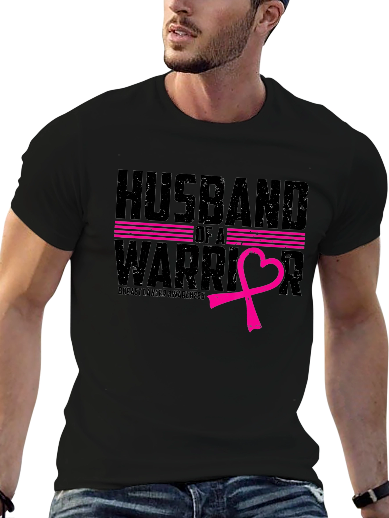 Camiseta Hombre: Esposo de una Guerrera - Conciencia Cáncer