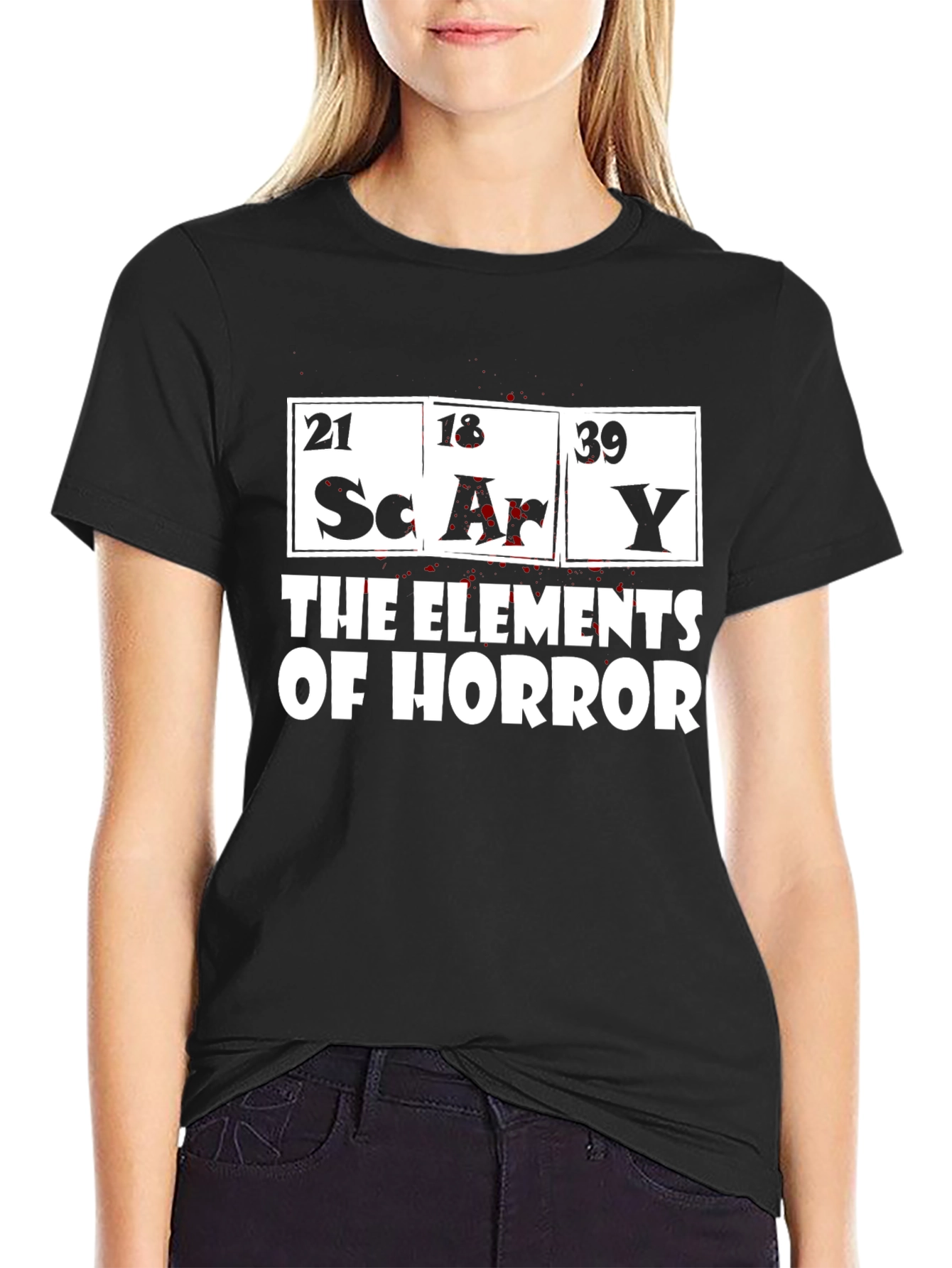 Camiseta Negra Elementos del Horror para Hombre