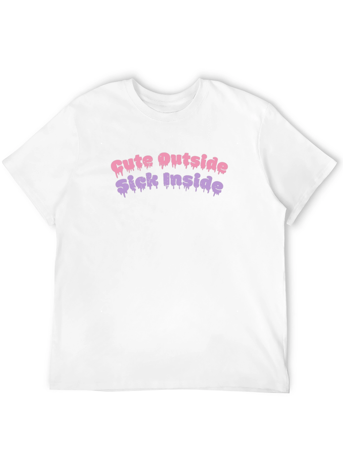 Camiseta Negra con Diseño Cute Outside Sick Inside