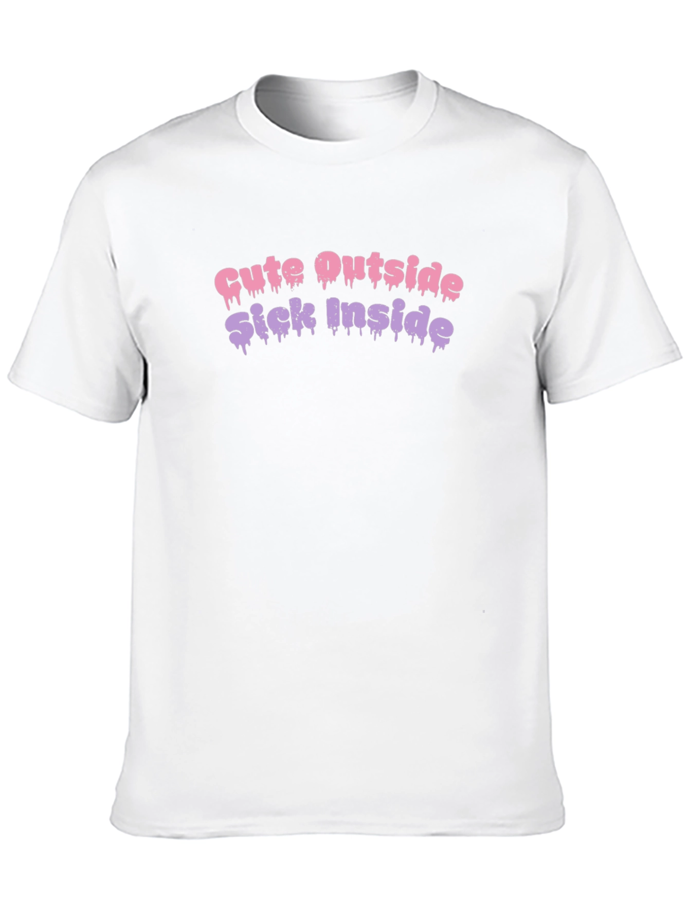 Camiseta Negra con Diseño Cute Outside Sick Inside