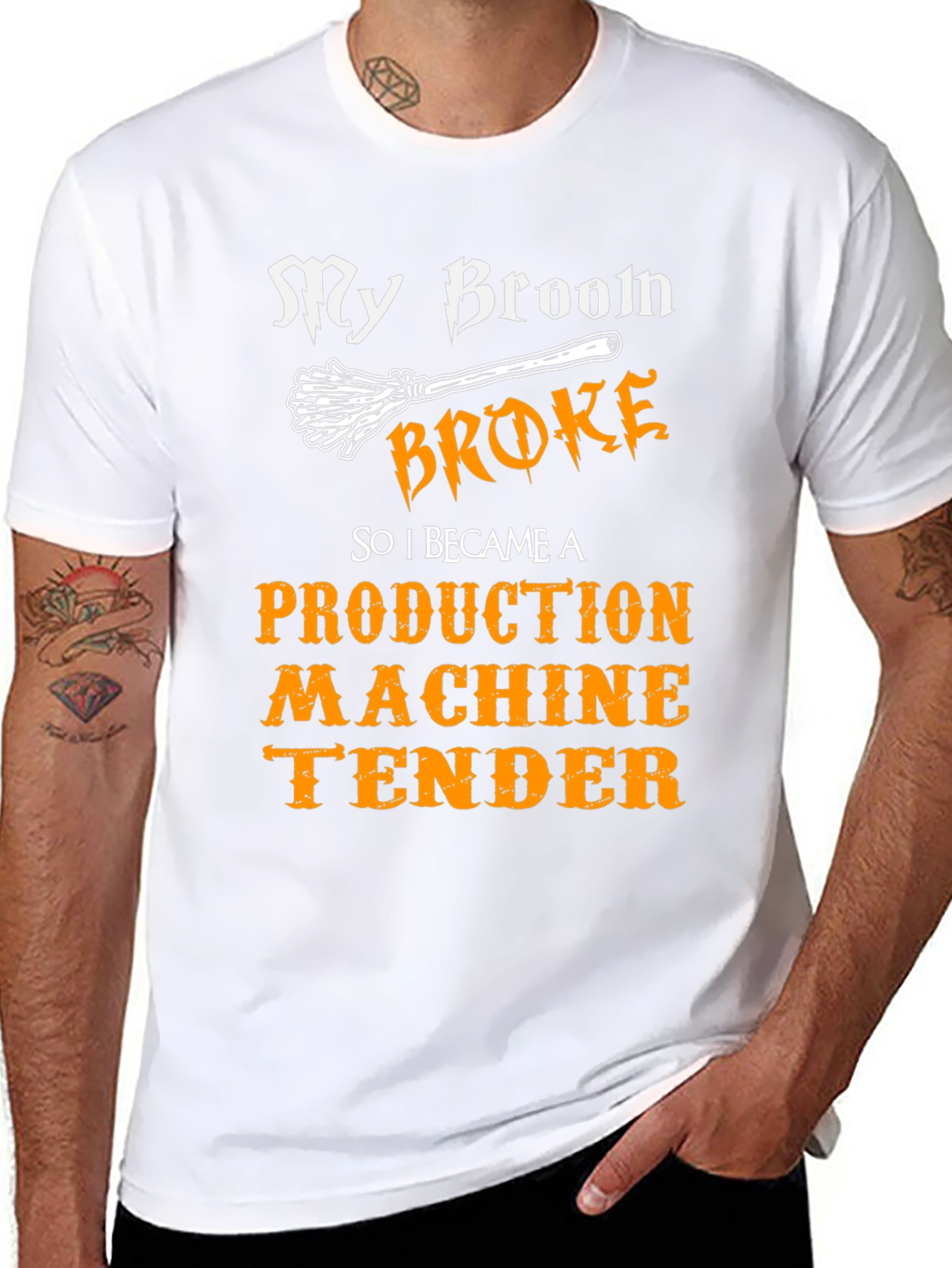 Camiseta Negra: Mi Escoba Se Rompió Operario de Producción