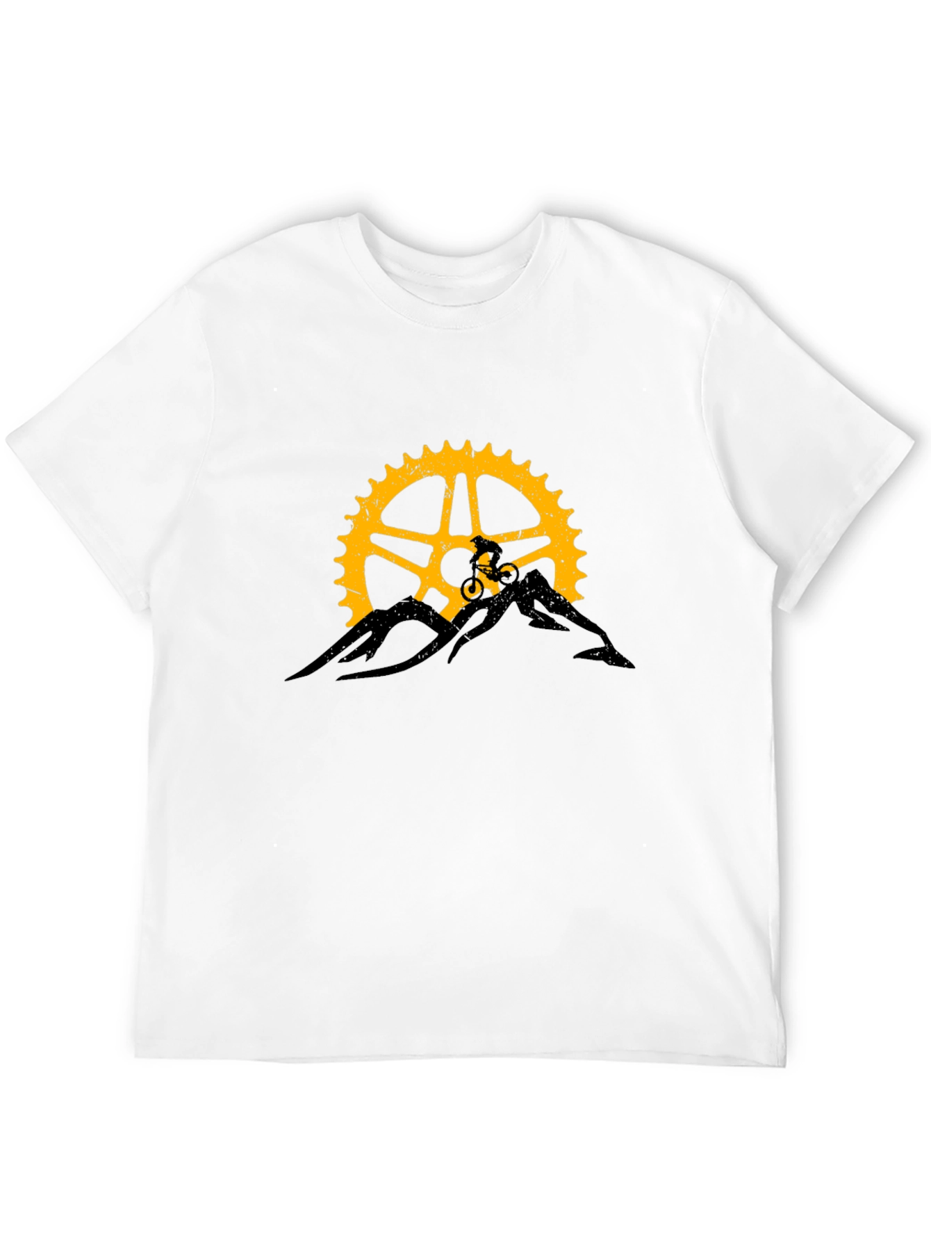 Camiseta Negra con Diseño de Bicicleta de Montaña