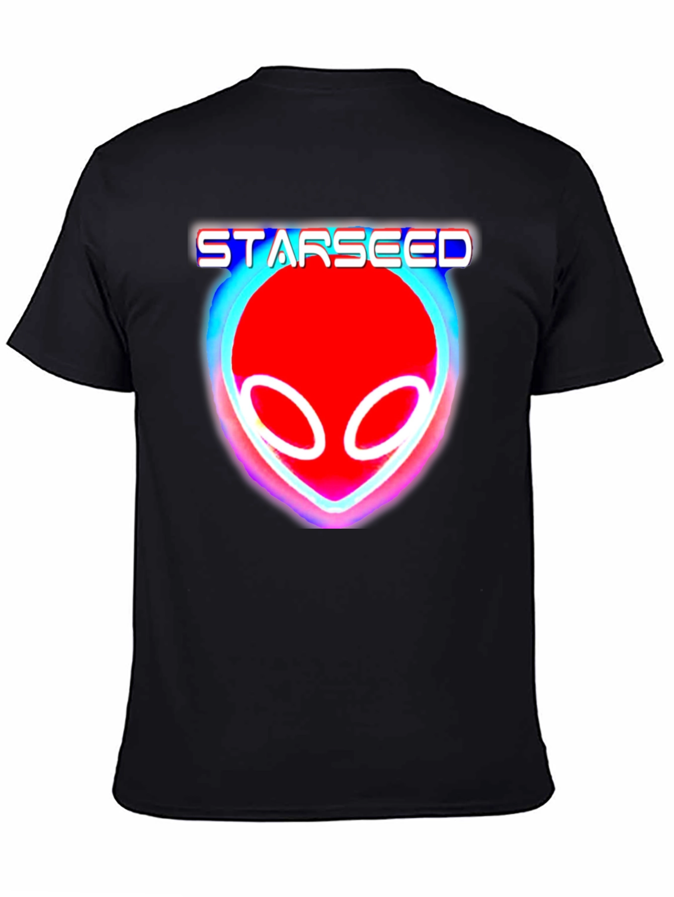 Camiseta Negra Starseed Alienígena Neón Unisex