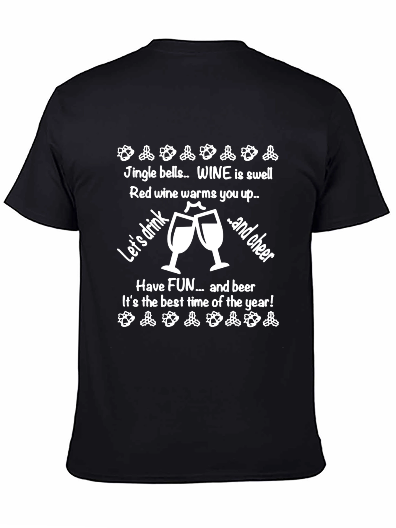 Camiseta Navideña Vino y Cerveza para Celebrar