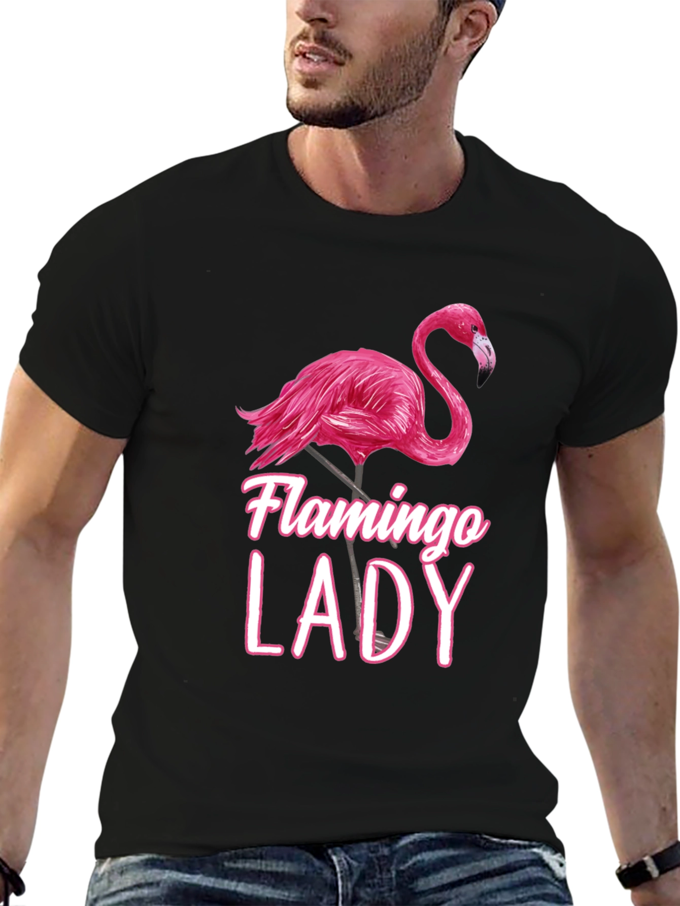 Camiseta Negra Flamingo Lady