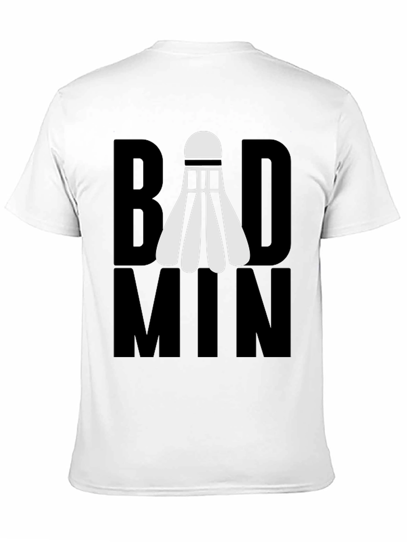 Badminton Shuttlecock Graphic T-Shirt - Black