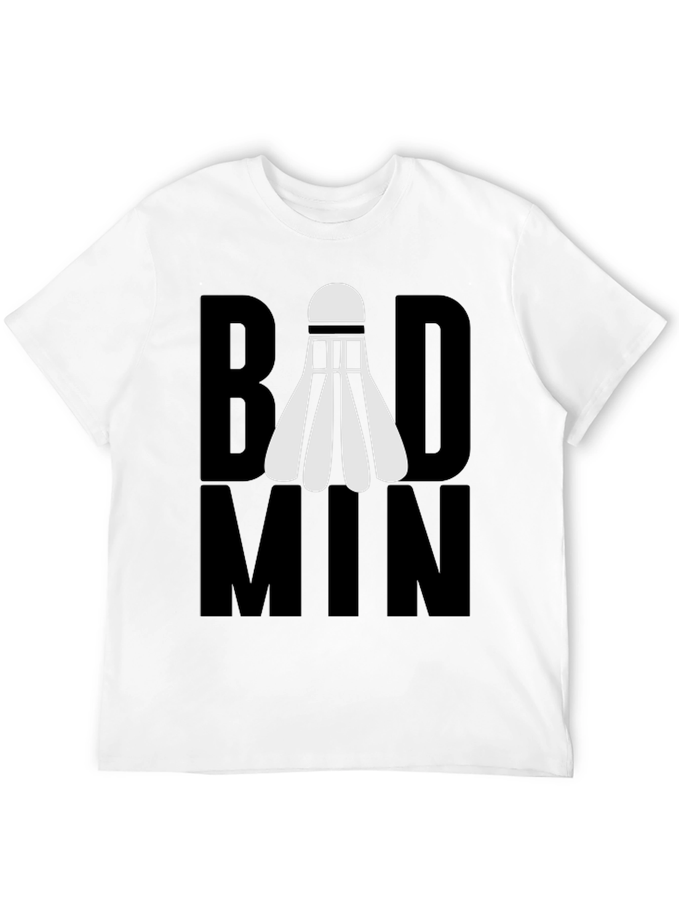 Badminton Shuttlecock Graphic T-Shirt - Black