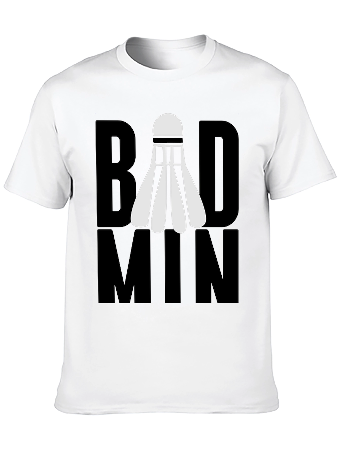 Badminton Shuttlecock Graphic T-Shirt - Black