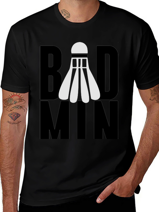 Badminton Shuttlecock Graphic T-Shirt - Black