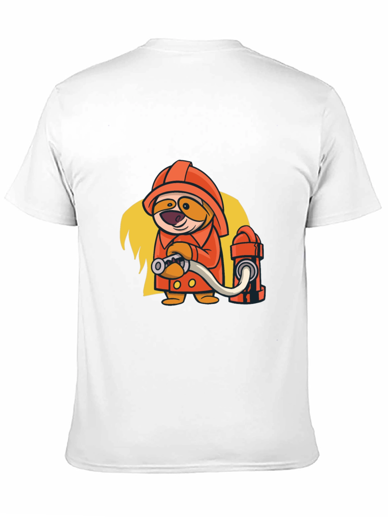 Camiseta Negra con Diseño Divertido de Bombero