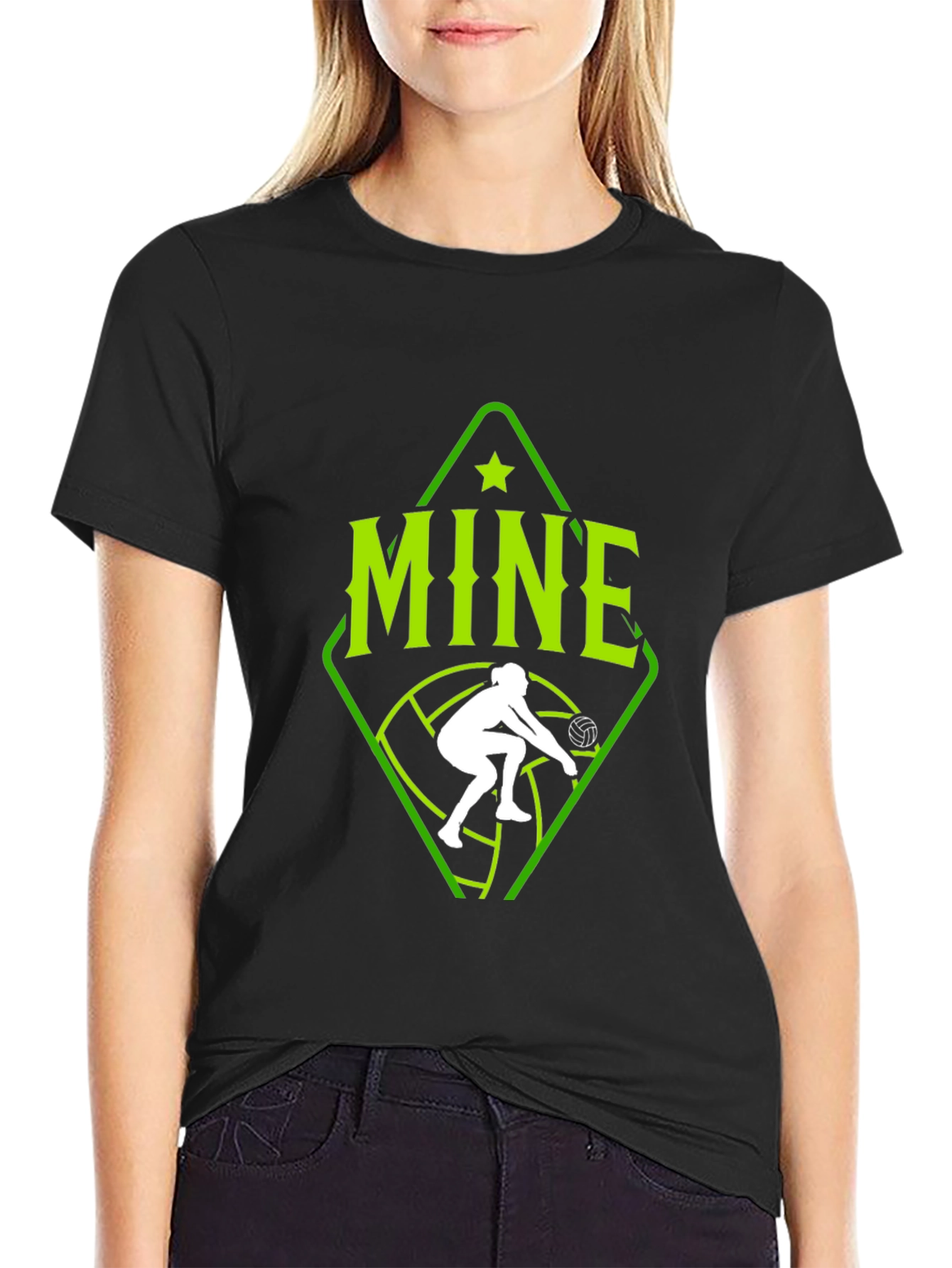 Camiseta Negra de Voleibol - Diseño Mío